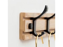 Dřevěný věšák s&nbsp;5 kovovými háčky 50 cm 4