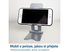 Držák na mobil - stříbrný 2