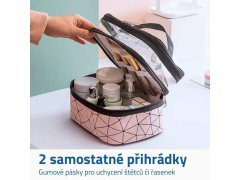 Dvoupatrový organizér na kosmetiku - růžový 2