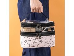 Dvoupatrový organizér na kosmetiku - růžový 4