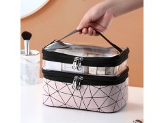 Dvoupatrový organizér na kosmetiku - růžový 5