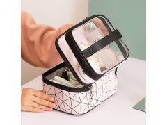 Dvoupatrový organizér na kosmetiku - růžový 6