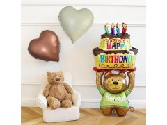 Fóliový balónek 100 cm - narozeninový medvídek 3