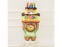 Fóliový balónek 100 cm - narozeninový medvídek 4