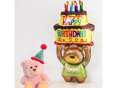 Fóliový balónek 100 cm - narozeninový medvídek 5