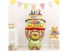 Fóliový balónek 100 cm - narozeninový medvídek 6