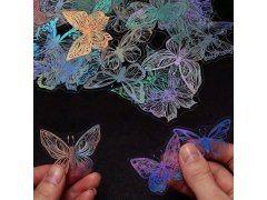 Holografické samolepky motýlci 45 ks 7