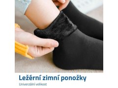 Hřejivé ponožky s kožíškem - černé 2