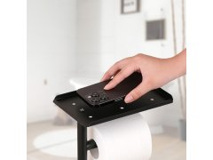 Kovový černý stojan na toaletní papír s&nbsp;WC štětkou 2