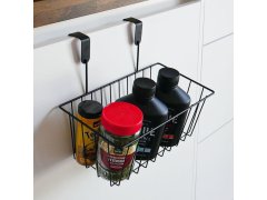 Kovový závěsný košík na dvířka - černý 3
