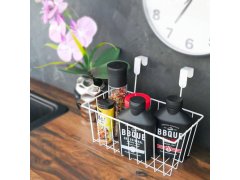 Kovový závěsný košík na dvířka - černý 7