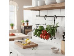 Kovový závěsný košík na dvířka - černý 8