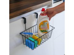 Kovový závěsný košík na dvířka - černý 9