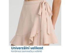 Krátká zavinovací sukně - krémová 3