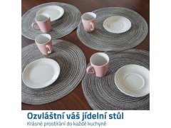 Kulaté prostírání na stůl - šedé 2