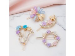 Kytičkové sponky do vlasů s&nbsp;kamínky 4ks