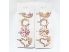 Kytičkové sponky do vlasů s&nbsp;kamínky 4ks 8