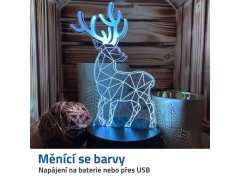 Lampa s 3D iluzí - jelen 3