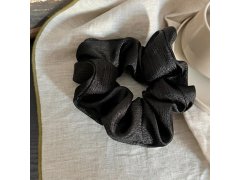 Látková gumička do vlasů - černá 9