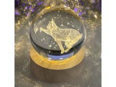  LED svítící skleněná koule - kočka 5