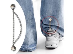 Magnetická spona na zkrácení nohavic s&nbsp;řetízkem - stříbrná