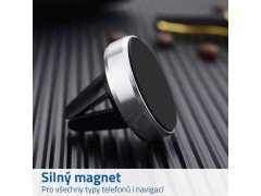 Magnetický držák na mobil do auta - stříbrný 2