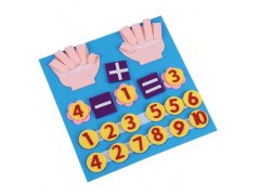 Matematická podložka s čísly a prsty 8
