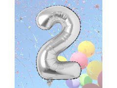 Maxi balónek 100 cm stříbrné číslo 8