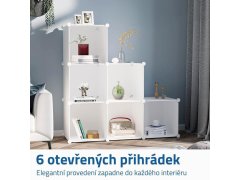 Modulární policový regál 6 boxů - bílý 2