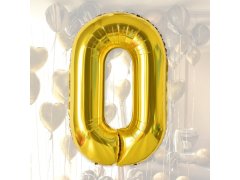 Nafukovací balónky čísla maxi zlaté - 0