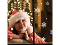 Nálepky na okno - sněhové vločky 52 ks - stříbrné 4