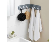 Nalepovací rohový věšák se 6 háčky