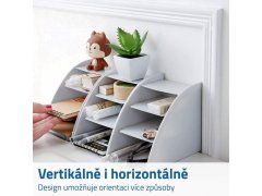 Organizér na stůl s přihrádkami - světle šedý 2