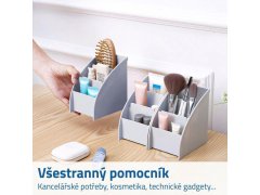 Organizér na stůl s přihrádkami - světle šedý 3