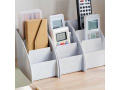 Organizér na stůl s přihrádkami - světle šedý 9