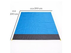 Plážová podložka s&nbsp;kolíky odolná vůči vodě a&nbsp;písku 2x2 m modrá 4