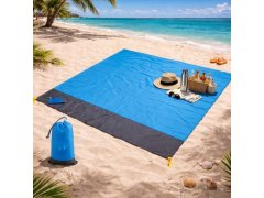 Plážová podložka s&nbsp;kolíky odolná vůči vodě a&nbsp;písku 2x2 m modrá 5