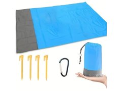 Plážová podložka s&nbsp;kolíky odolná vůči vodě a&nbsp;písku 2x2 m modrá 8