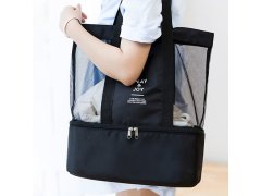 Plážová taška s&nbsp;termo přihrádkou - černá