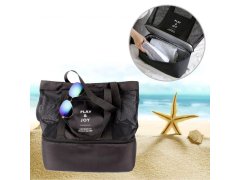 Plážová taška s&nbsp;termo přihrádkou - černá 3