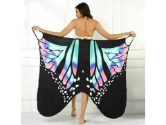Plážové šaty - motýlí křídla - L-XL - modré 10