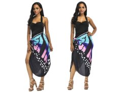 Plážové šaty - motýlí křídla - L-XL - modré 8