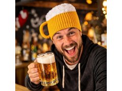 Pletená čepice - půllitr s&nbsp;uchem