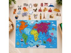Plstěná dětská mapa světa se zvířátky a památkami 5