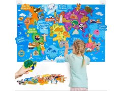 Plstěná dětská mapa světa se zvířátky a památkami 9