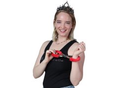 Plyšová pouta - červená 5