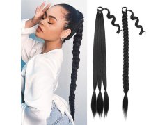 Příčesek do vlasů cop 85 cm - černý