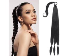 Příčesek do vlasů cop 85 cm - černý 12