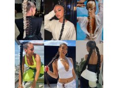 Příčesek do vlasů cop 85 cm - černý 13