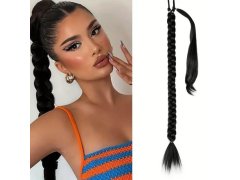 Příčesek do vlasů cop 85 cm - černý 14